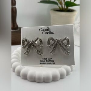 ✨ Camila Coelho Bow Shoe Clips – Cubic Zirconia Sparkle ✨